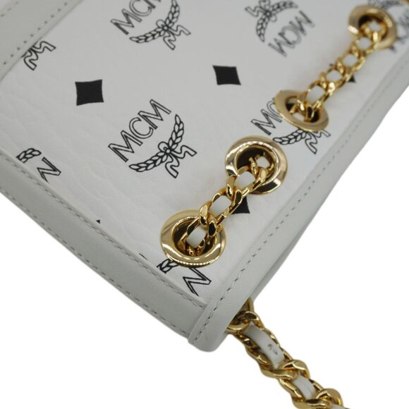 MCM  Aren Mini Visetos Canvas Chain Backpack White main image 10